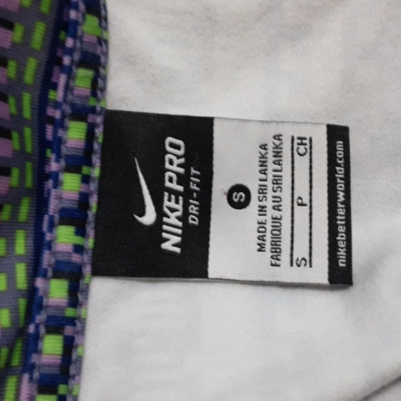 Nike Pro Patterned Green Blue Pullover Performance Pyperwarm Half Zip S Training - Picture 7 of 8